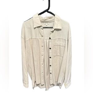 LA MIEL Cream Lightweight corduroy Button-Up Shacket / Jacket SzL